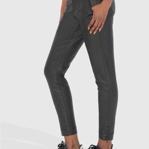 Kut “Reese” Black Coated Leather Zip-Hem Pants